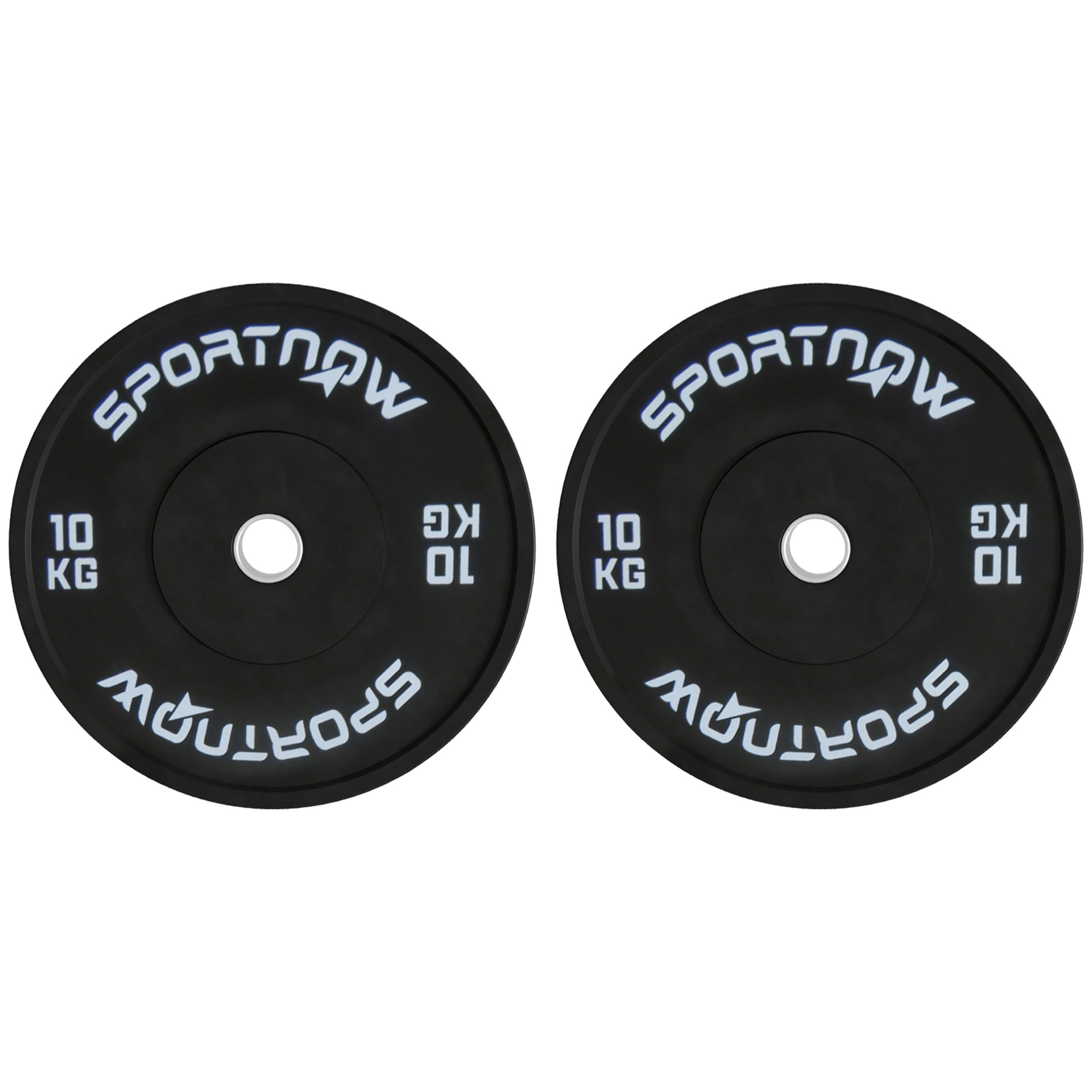 SPORTNOW Discos Pesas Olímpicos 2x10 kg, Agujero Ø50 mm, de Goma, 2 Placas de Pesas para Barras y Mancuernas, para Entrenamientos en Casa y Gimnasio, Negro