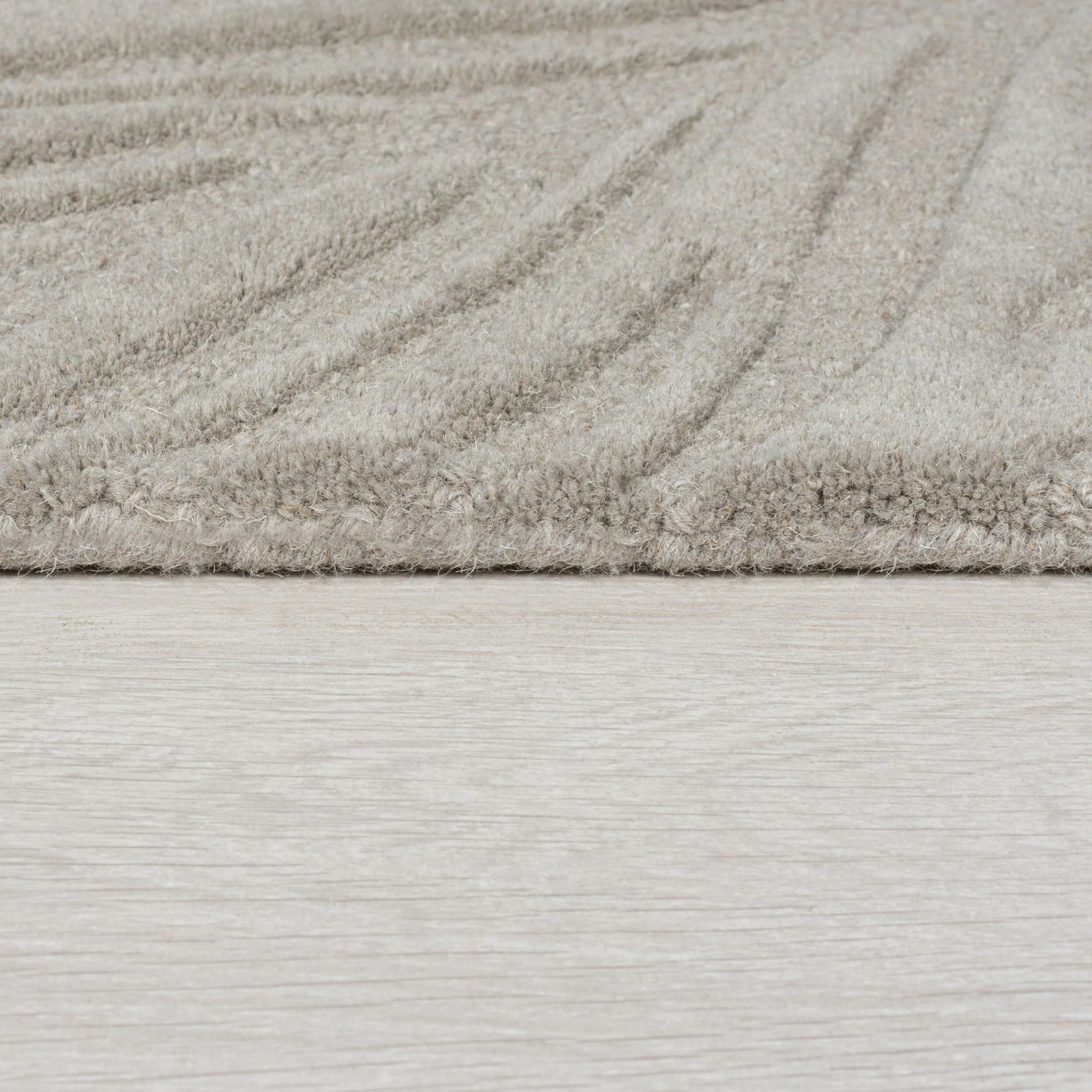 Tapis en laine rond FEUILLAGE Gris