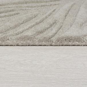 Tapis en laine rond FEUILLAGE Gris
