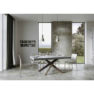 Table extensible 90x180/284 cm Volantis Gris Béton cadre 4/C