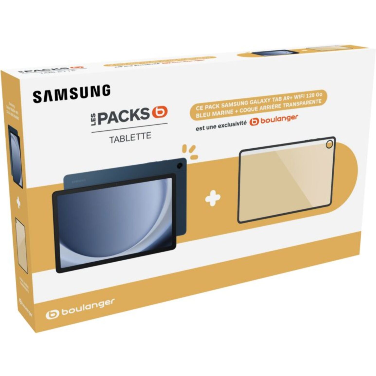 Tablette Android SAMSUNG Pack A9+ 128Go Bleu + Coque Transparente