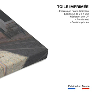 Tableau ville lisbonne ""tram rouge""  Toile imprimée