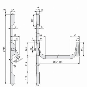 Serrure anti-panique Idea CAVERS ISEO - 3 points haut et bas - Blanc - 9413113444A