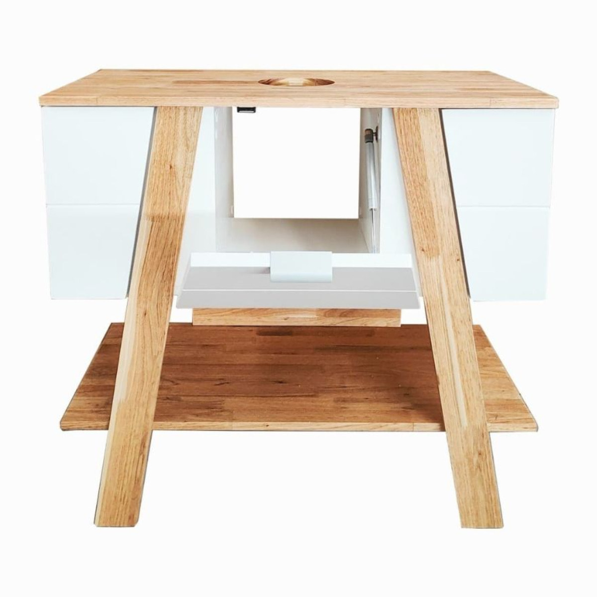 Meuble de salle de bain sous lavabo Naturel Home 80x73x46 cm, blanc  (HOMEUMDB)