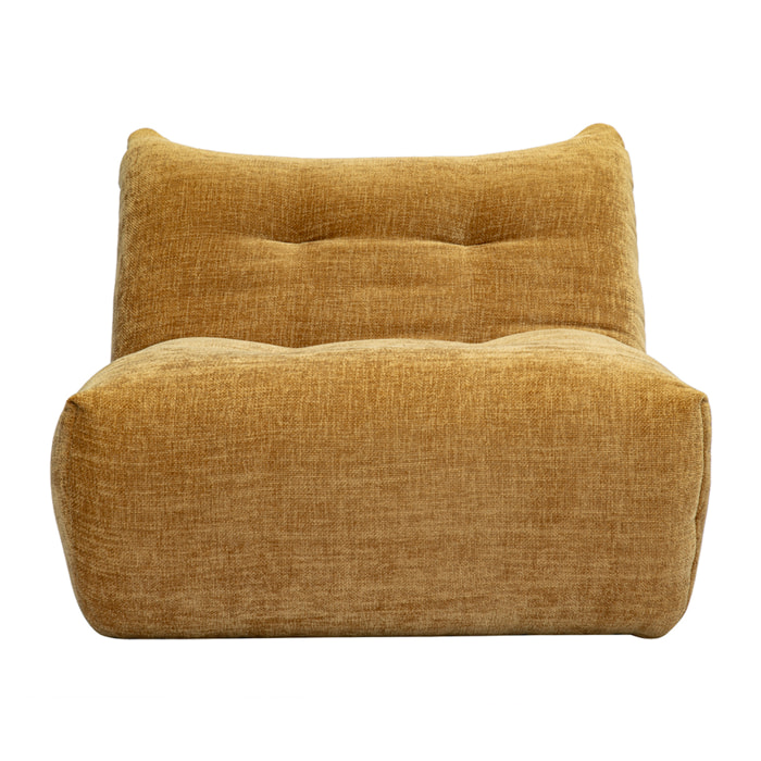 Fauteuil lounge en tissu effet velours texturé bronze BUMPY