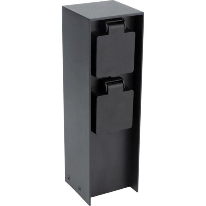 Enrouleur ZENITECH de jardin à fixer 2x16A IP44 alu noir