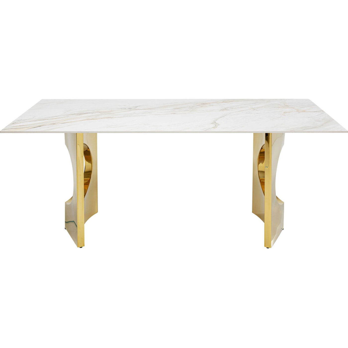 Table Eternity Oho blanche et dorée 180x90cm Kare Design