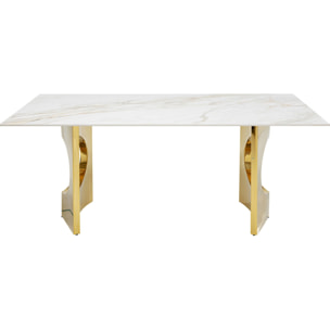 Table Eternity Oho blanche et dorée 180x90cm Kare Design