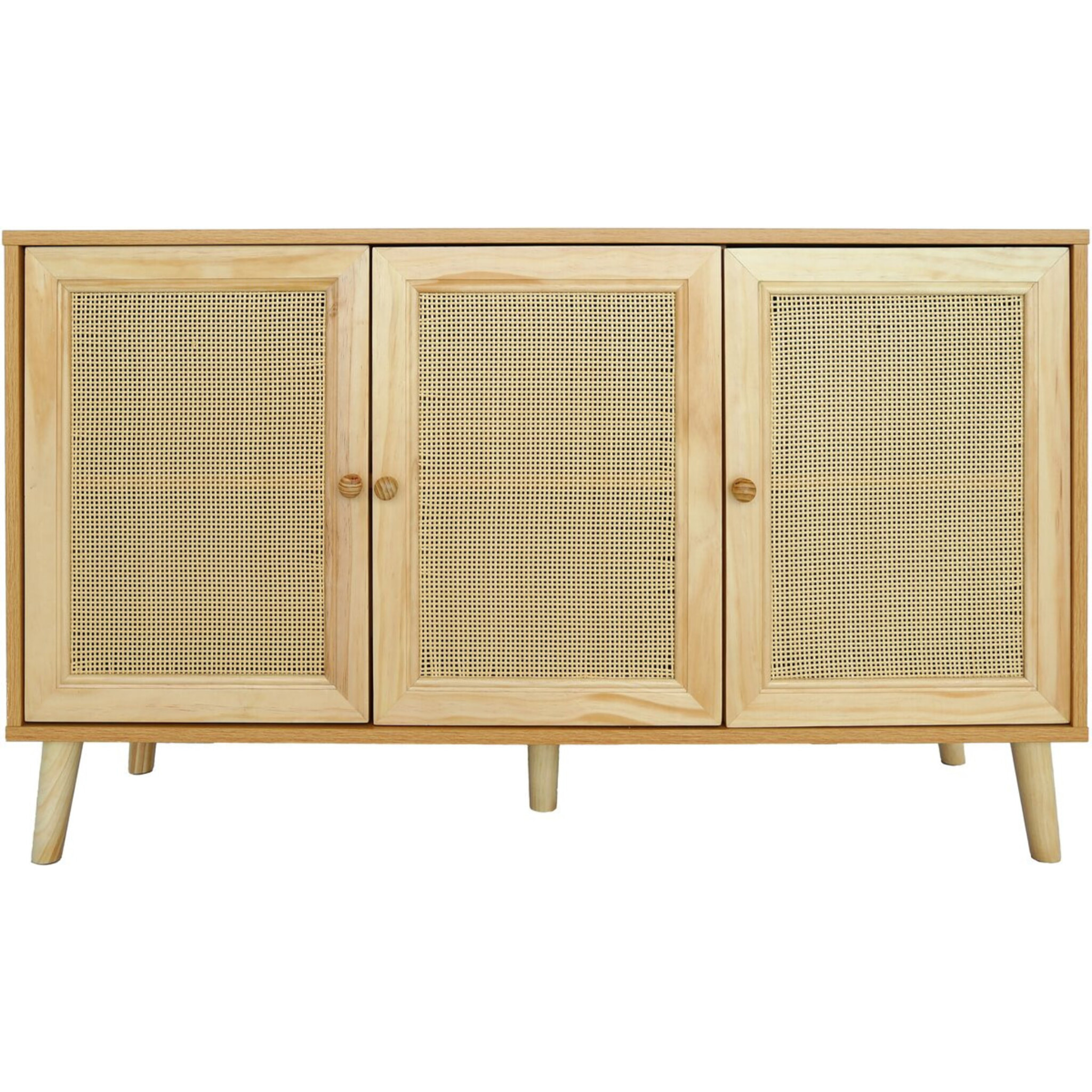 Buffet style cannage "Neuille" - 120 x 40 x 71.5 cm - Beige