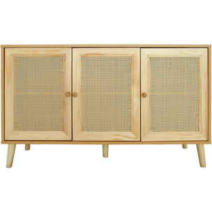 Buffet style cannage "Neuille" - 120 x 40 x 71.5 cm - Beige