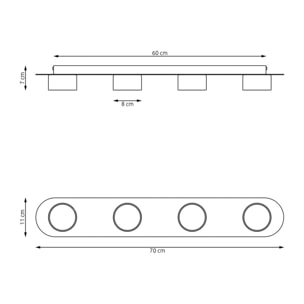 Lampada da soffitto Diaz in acciaio nero opaco