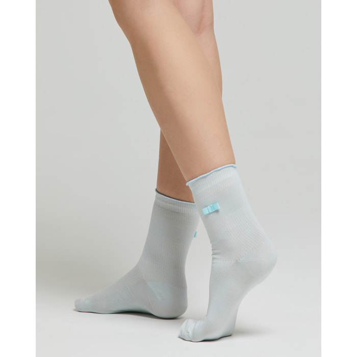 Calza cotone Alba con fiocco laterale