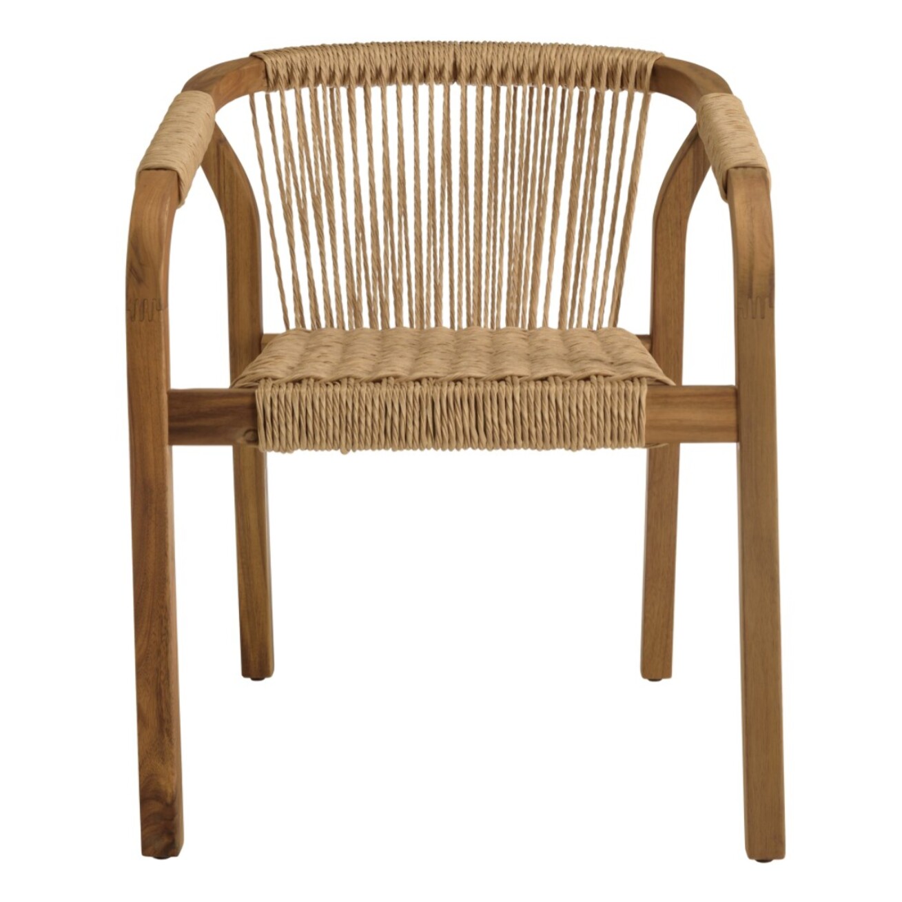 VICK - Lot de 2 fauteuils en acacia huilé et cordage synthétique