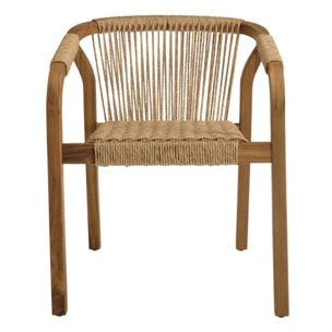 VICK - Lot de 2 fauteuils en acacia huilé et cordage synthétique