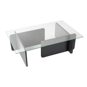 Table basse verre déstructurée – base gris anthracite SALTA