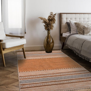 Tapis kilim Buvo tissé à la main en Coton