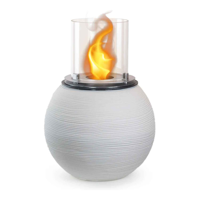 Botticelli - Camino a bioetanolo da terra, braciere da giardino Ø 40xH54 cm, colore bianco