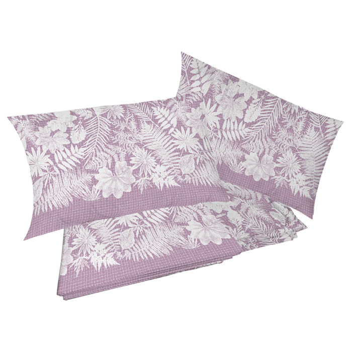 Completo letto clorofilla rosa 100% cotone