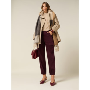 Oltre - Pantalones cargo de pana - Burgundy