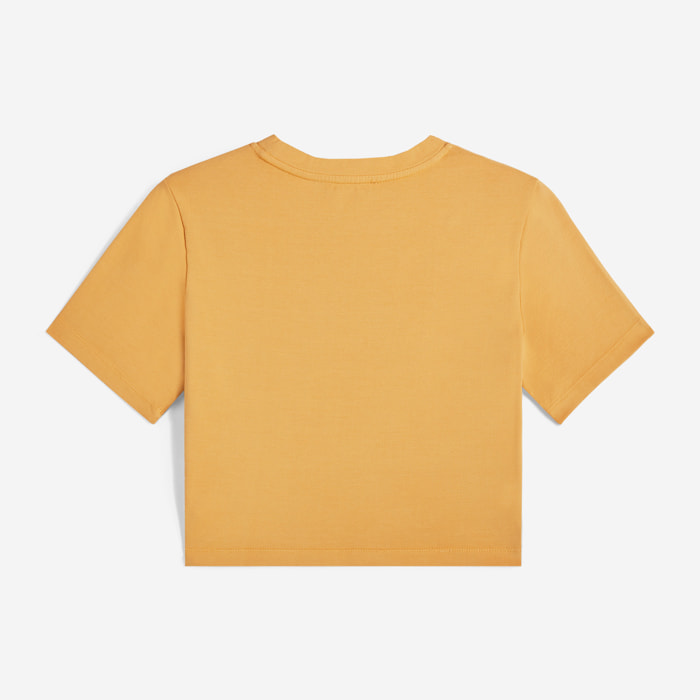 T-shirt slim fit corta in tessuto jersey tinto capo