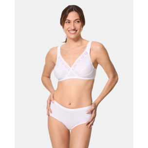 Lote de 2 sujetadores sin aros blancos Cruzado Mágico