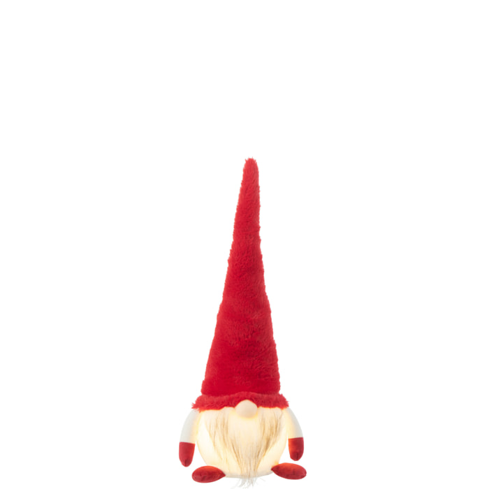 J-Line figurine Lutin - textile - rouge/blanc - large - LED