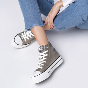 Zapatillas Altas Plataforma Metalizadas Mujer