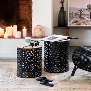 Conjunto de 2 mesas de centro color negro/ s: l. 35 x l. 35 x a. 40 cm / m: l. 39 x l. 39 x a. 45 cm