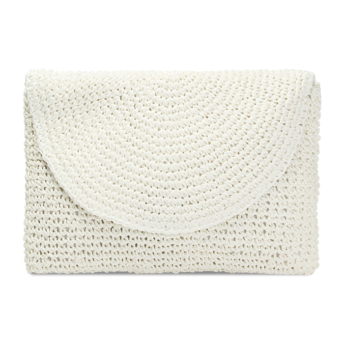 Pochette mer blanche en paille