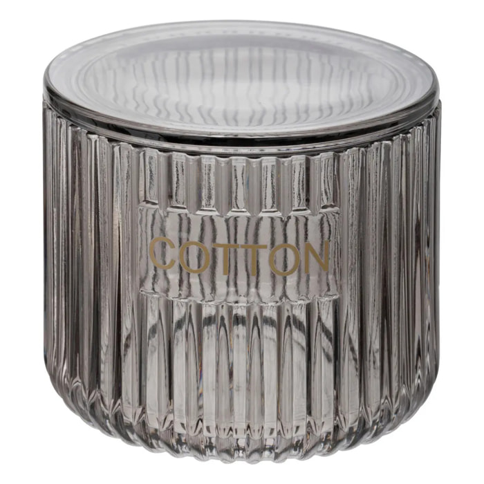 Pot à cotons "Glass" gris