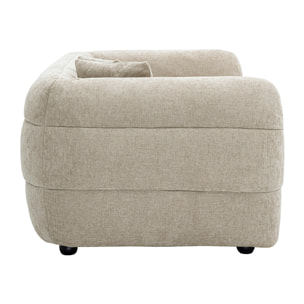 Canapé 3 places en tissu effet velours texturé beige JOYA