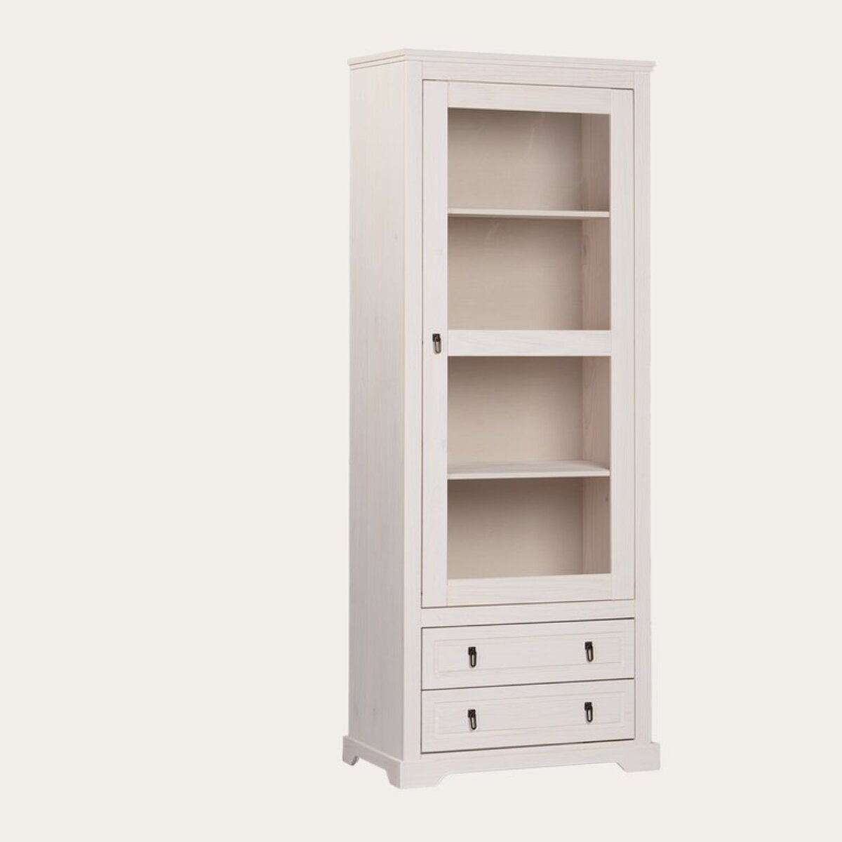 Vitrine Tarifa -bois massif d'araucaria-couleur baishi 70 x 180 x 40 cm