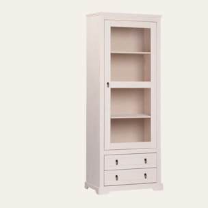 Vitrine Tarifa -bois massif d'araucaria-couleur baishi 70 x 180 x 40 cm