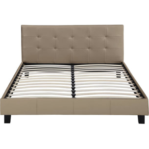 Lit double en pvc "Julia" - 160 x 200 - Taupe