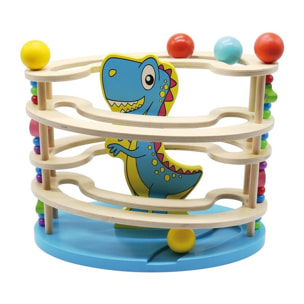 WOODEN DINOSAUR ROLL BALL GAME - JUGUETE DE PELOTAS