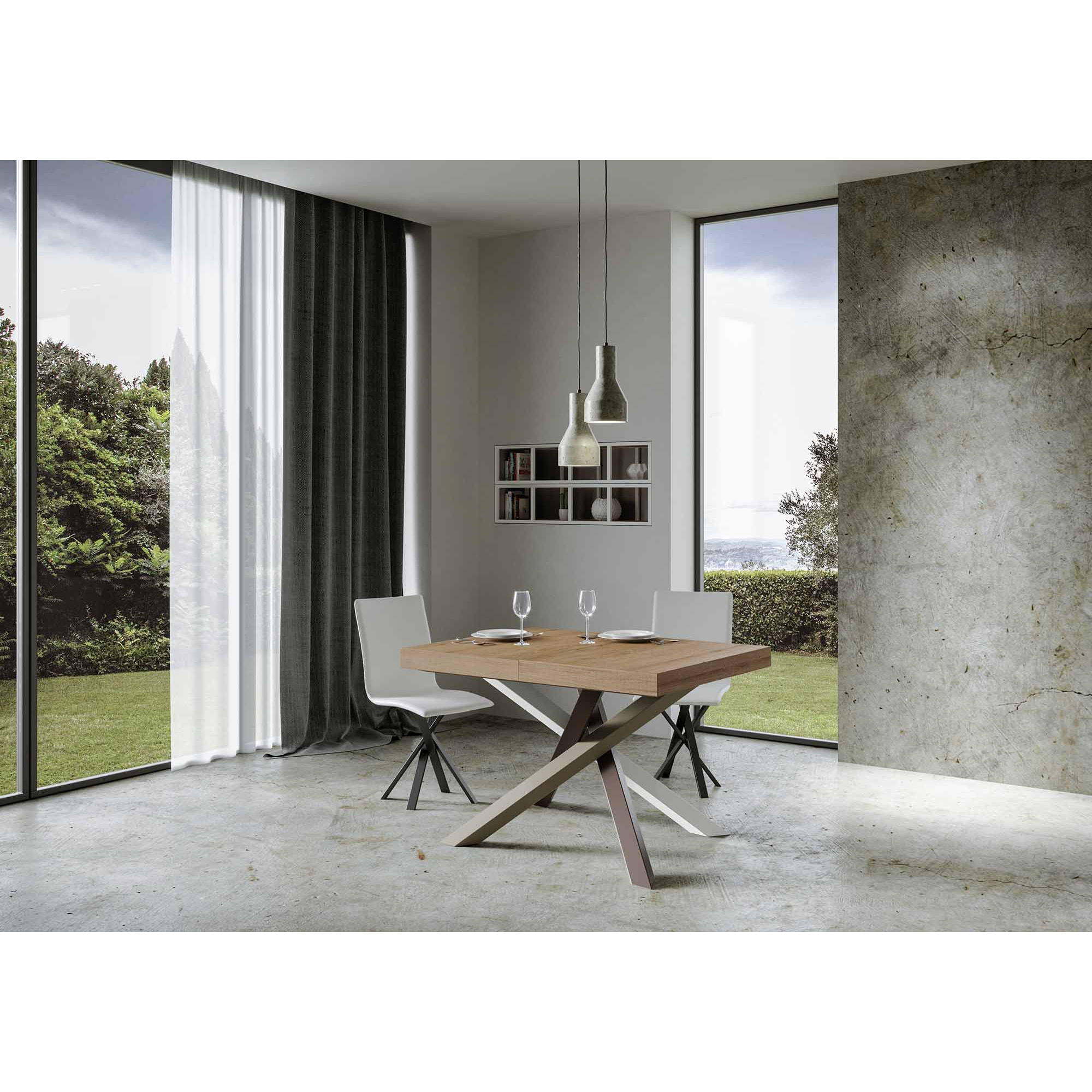Tavolo allungabile 90x140/400 cm Volantis quercia natura telaio 4/C