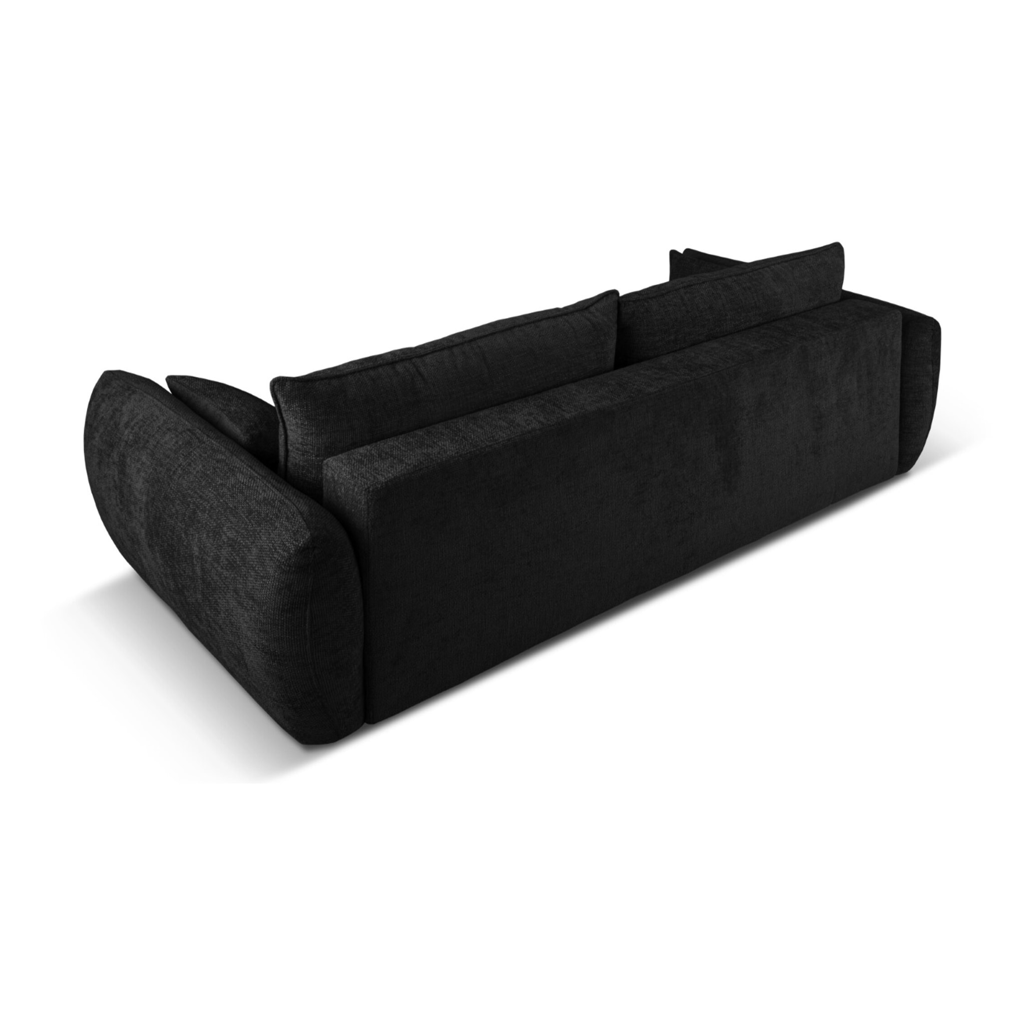 Canapé convertible avec coffre de rangement "Matera" 3 places en chenille noir