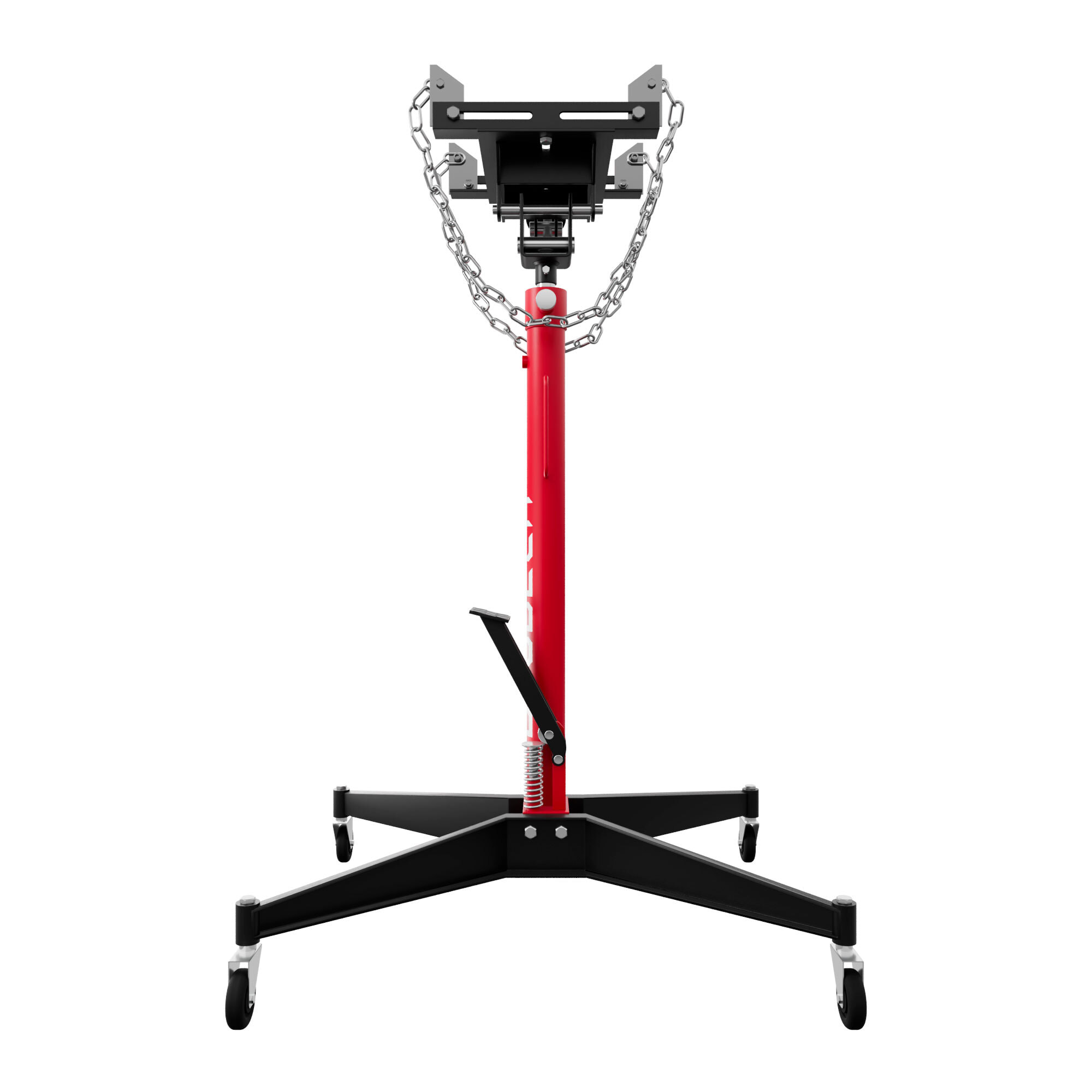 Hack - Sollevatore idraulico da Fossa max 500Kg H210 cm per Trasmissione Motore Auto con Ruote in Acciaio Rosso