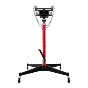 Hack - Sollevatore idraulico da Fossa max 500Kg H210 cm per Trasmissione Motore Auto con Ruote in Acciaio Rosso