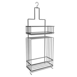 Valet Etagères de douche Chrome 2 Paniers - 20x10x50 cm - LOU