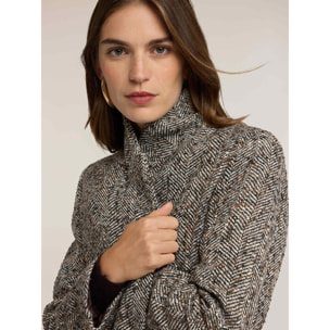 Motivi - Cappotto doppiopetto in tessuto spigato - Grigio