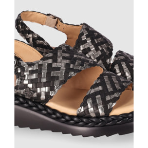 Sandalias de Piel - Negro - Tacón: 5 cm