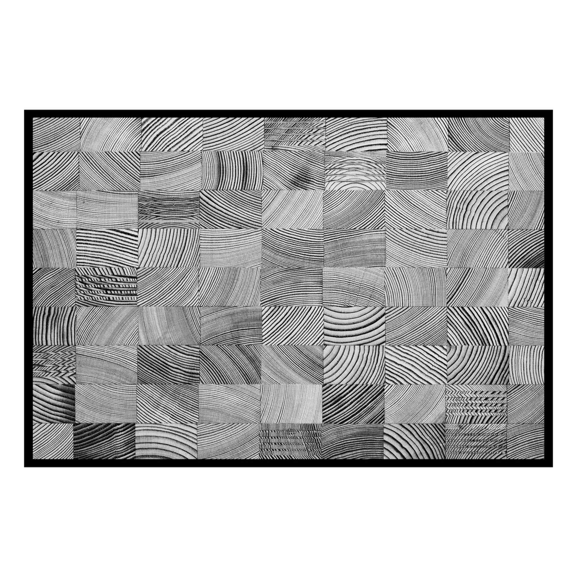 Affiche encadrée motifs graphiques noir et blanc Affiche + cadre en métal - Noir