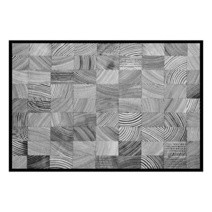 Affiche encadrée motifs graphiques noir et blanc Affiche + cadre en métal - Noir