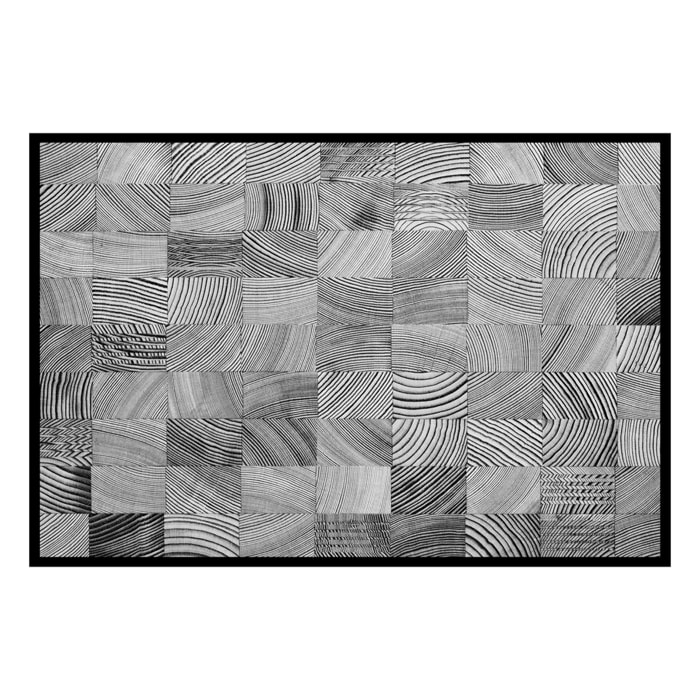 Affiche encadrée motifs graphiques noir et blanc Affiche + cadre en métal - Noir