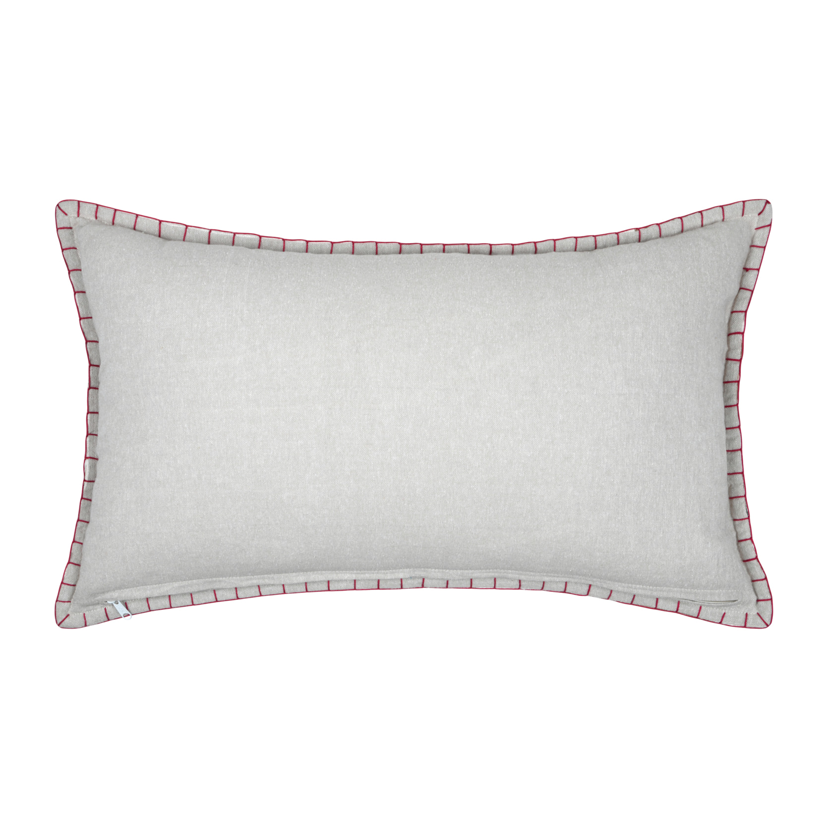 Coussin rectangulaire en coton à motif ski - Blanc