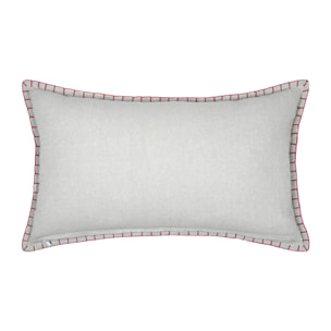 Coussin rectangulaire en coton à motif ski - Blanc