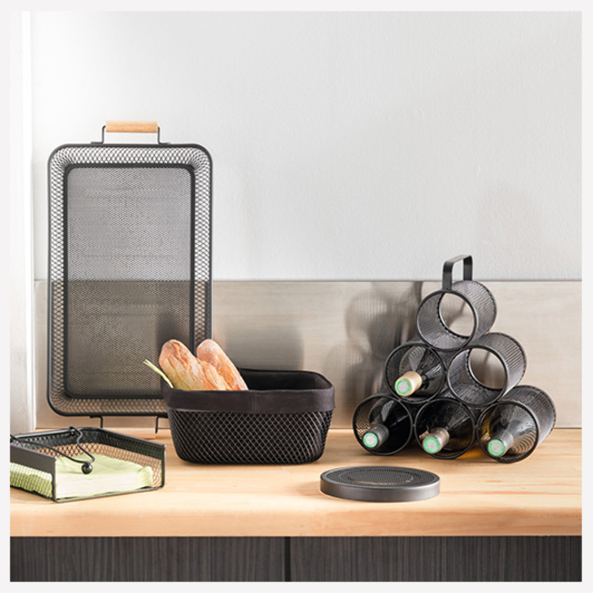 Rangement 6 bouteilles métal "Mayaj"