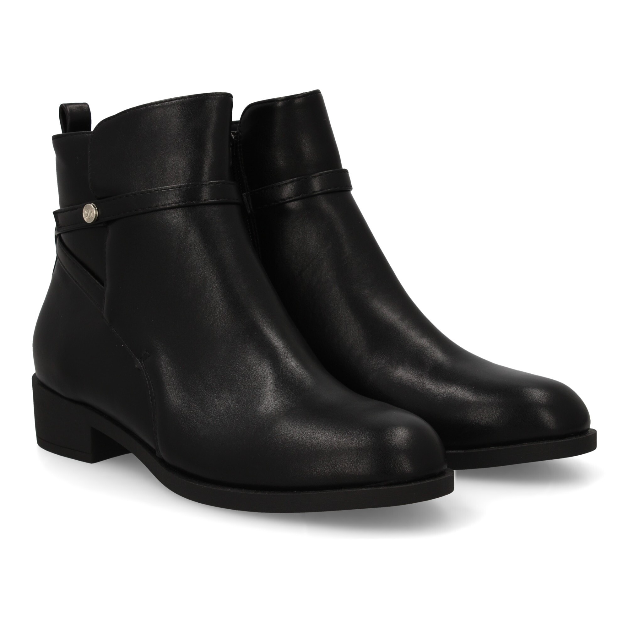 Botin mujer plano, estampado liso.