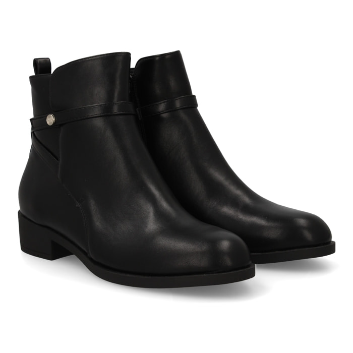 Botin mujer plano, estampado liso.